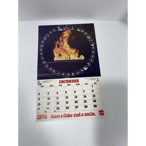 1979 1980 Coca Cola Calendar Coke Moscow Lake Placid Olympics Boycott Flame